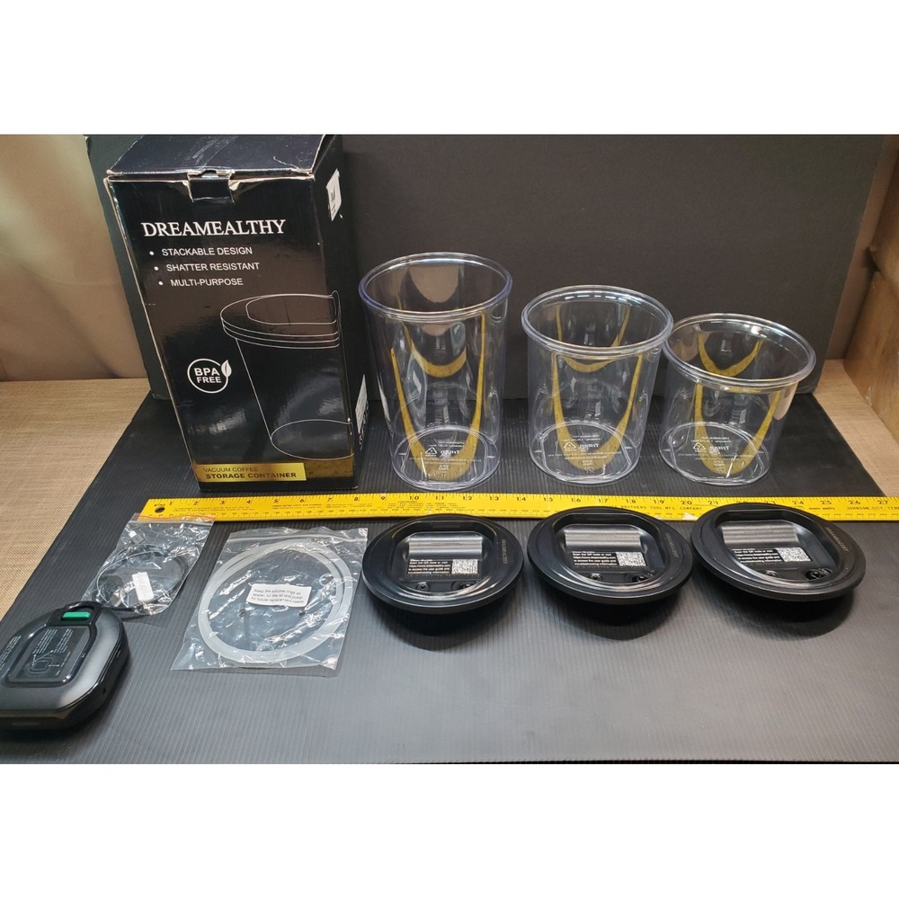 Dreamealthy Vaccume Storage Containers 1L 1.5L 2L Wireless 4 Coffee‎ Nuts Candy